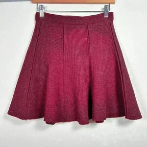 ZARA WOMAN Red Mini Skirt Tulip Flare Academia Pleated Flowy Women XS